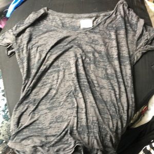 Gray see-through shirt short sleeved